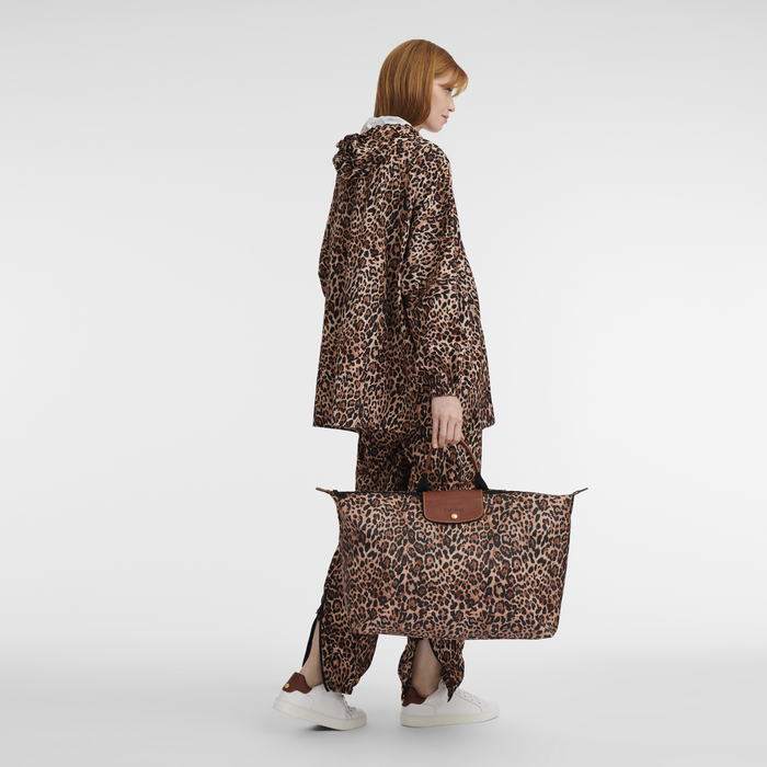 Longchamp X D'heygere 旅行包/双肩背包 S, 黑豹图案