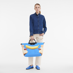 Longchamp x ToiletPaper S Travel bag , Blue - Canvas