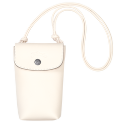 Le Pliage Xtra Phone case with leather lace , Ecru - Leather