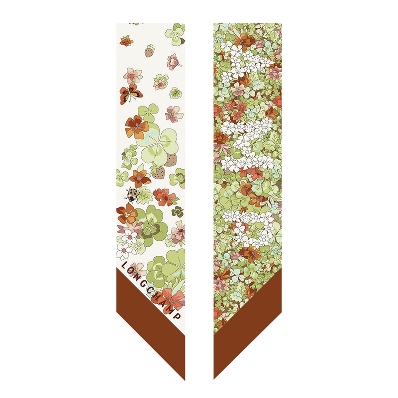 Frise Fleurie Headband , Cognac - Silk  - View 3 of  3