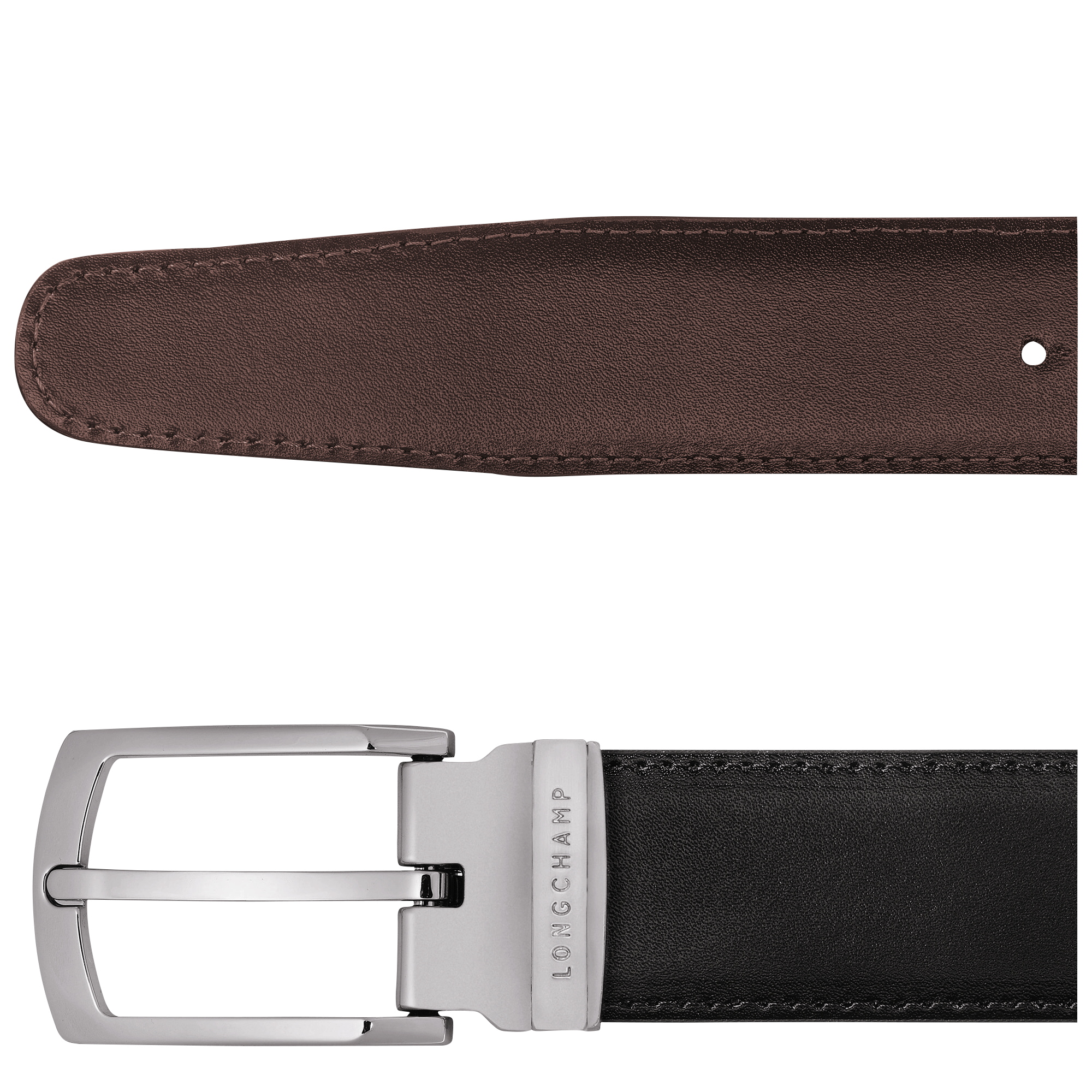 Delta Box Men's belt, Black/Mocha