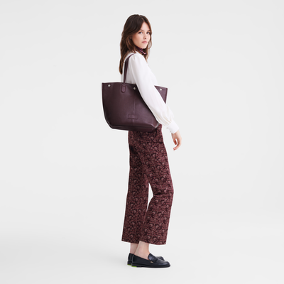 Essential L Tote bag , Eggplant - Leather