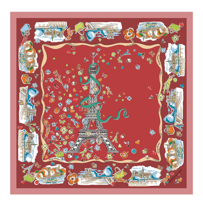 Tour Enchant&eacute;e 丝巾 50 , 赤陶色 - 真丝