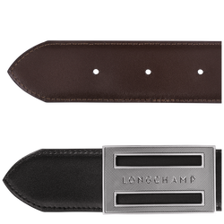 Delta Box Men's belt , Black/Mocha - Leather