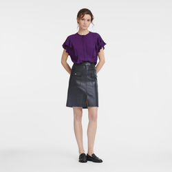 Spring/Summer 2023 Collection Skirt , Black - Leather