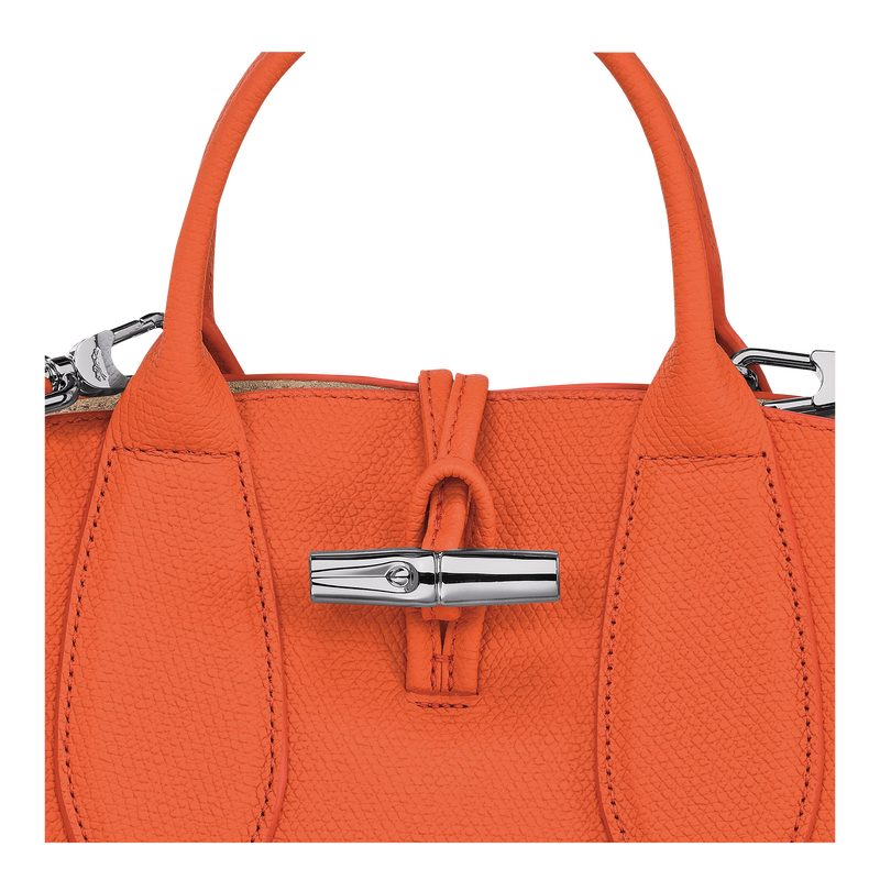 Roseau S Handbag , Orange - Leather  - View 7 of  7