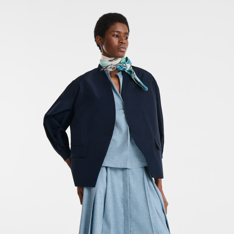 Kimono jacket , Navy - Techno taffeta  - View 4 of  5