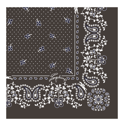 French Bandana Silk scarf 50, Mocha