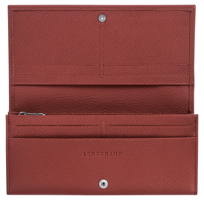 Le Roseau Flap wallet , Chestnut - Leather