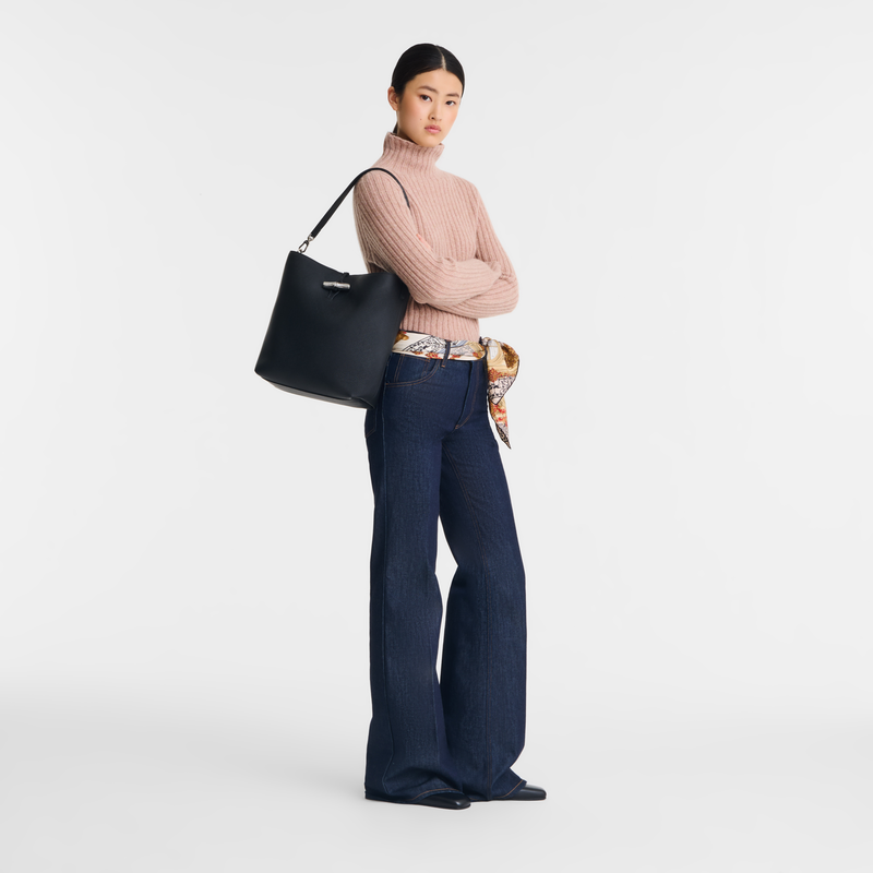 Le Roseau M Hobo bag , Black - Leather  - View 2 of  6
