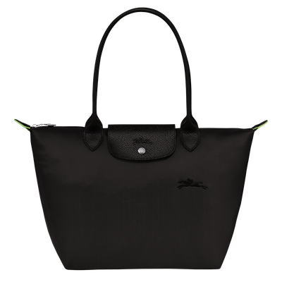 Le Pliage Green M Tote bag , Black - Recycled canvas