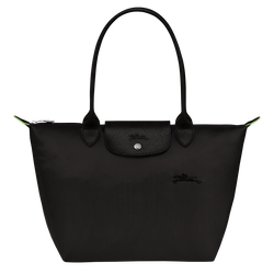 Le Pliage Green M Tote bag , Black - Recycled canvas