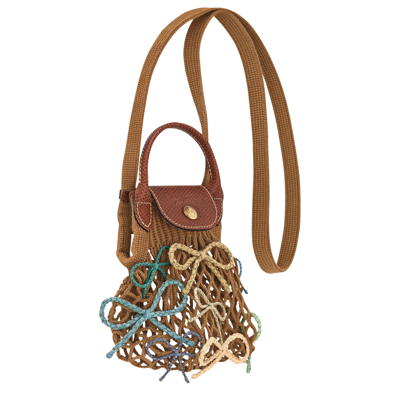 Le Pliage Collection XS Mesh bag , Tobacco - Canvas  - View 3 of  4