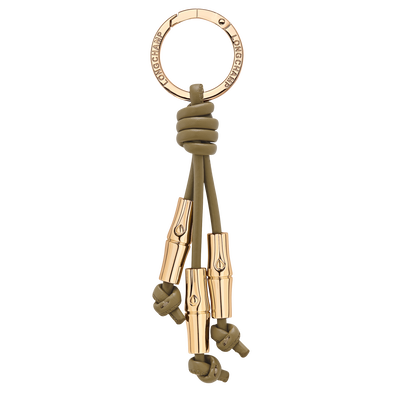 Le Roseau Key ring , Olive - Leather
