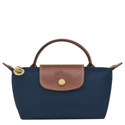 Le Pliage Original Pouch with handle , Navy - Recycled canvas - View 1 of  5