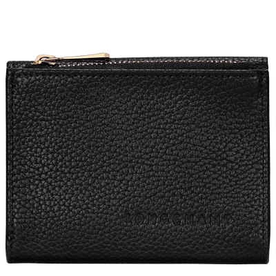 Le Foulonn&eacute; Compact wallet , Black - Leather