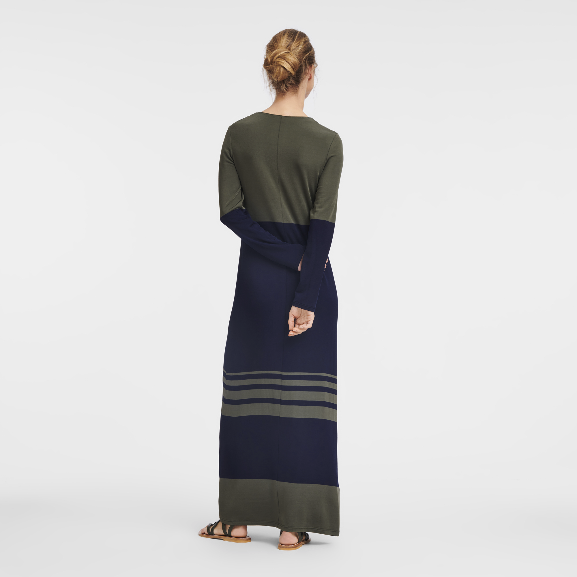 null Long dress, Navy/Khaki