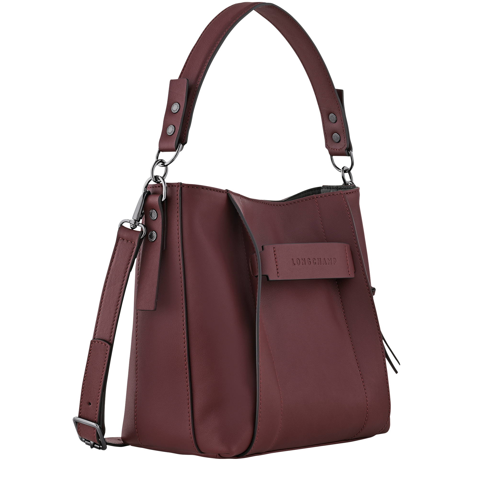 Longchamp 3D 斜挎包 S, 勃艮第色