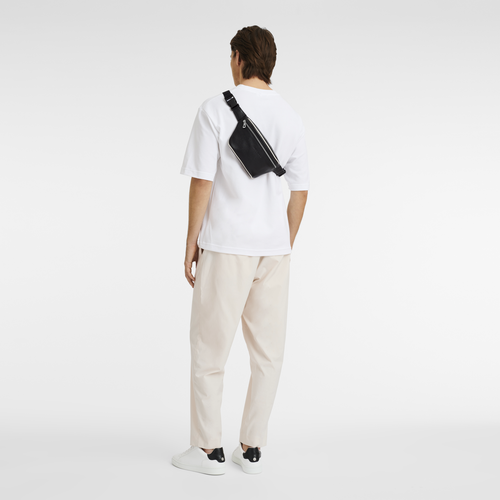 Le Foulonné Belt bag, Black/White