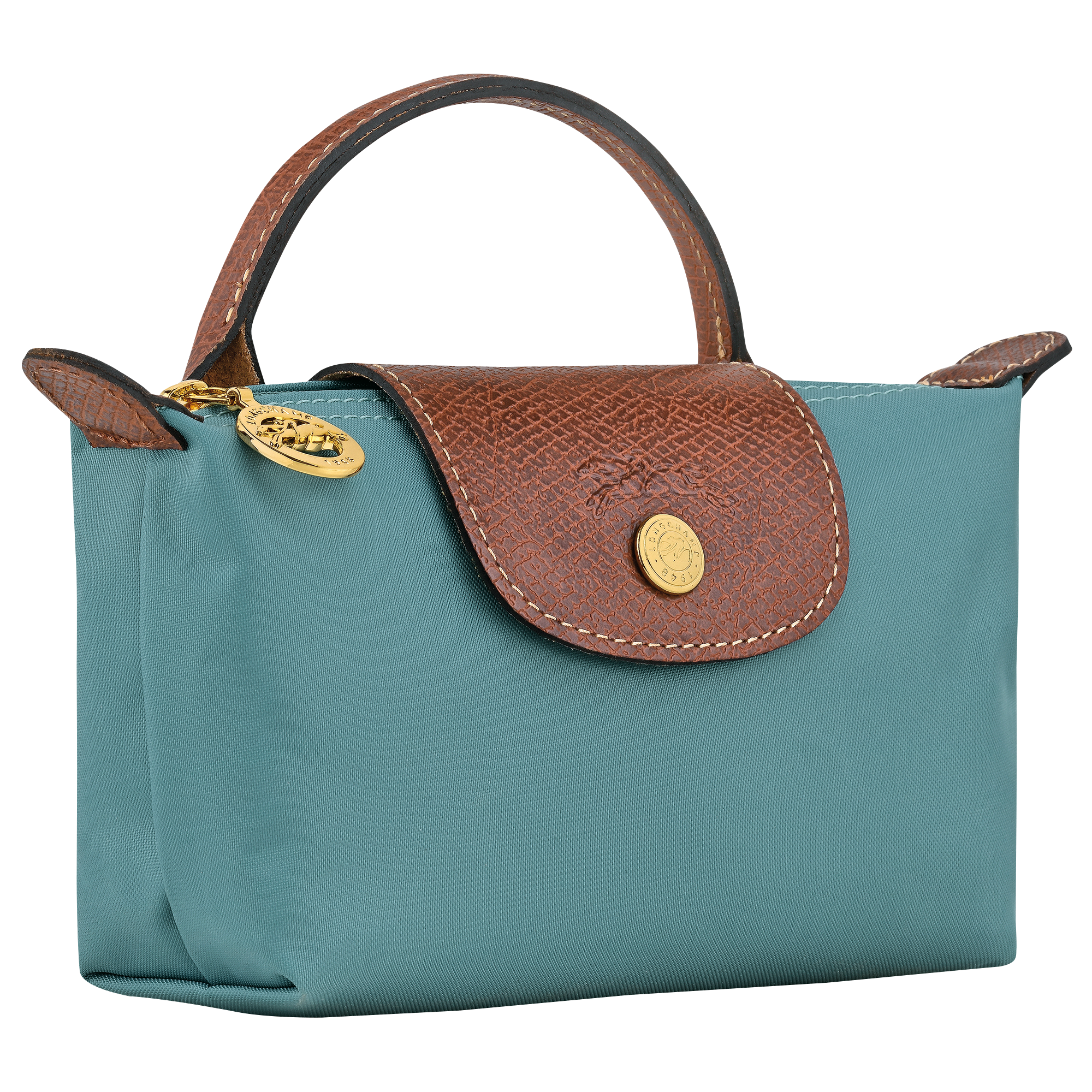 Pouch with handle, Eucalyptus - View 3 of
6 - zoom in Le Pliage Original Pouch with handle, Eucalyptus