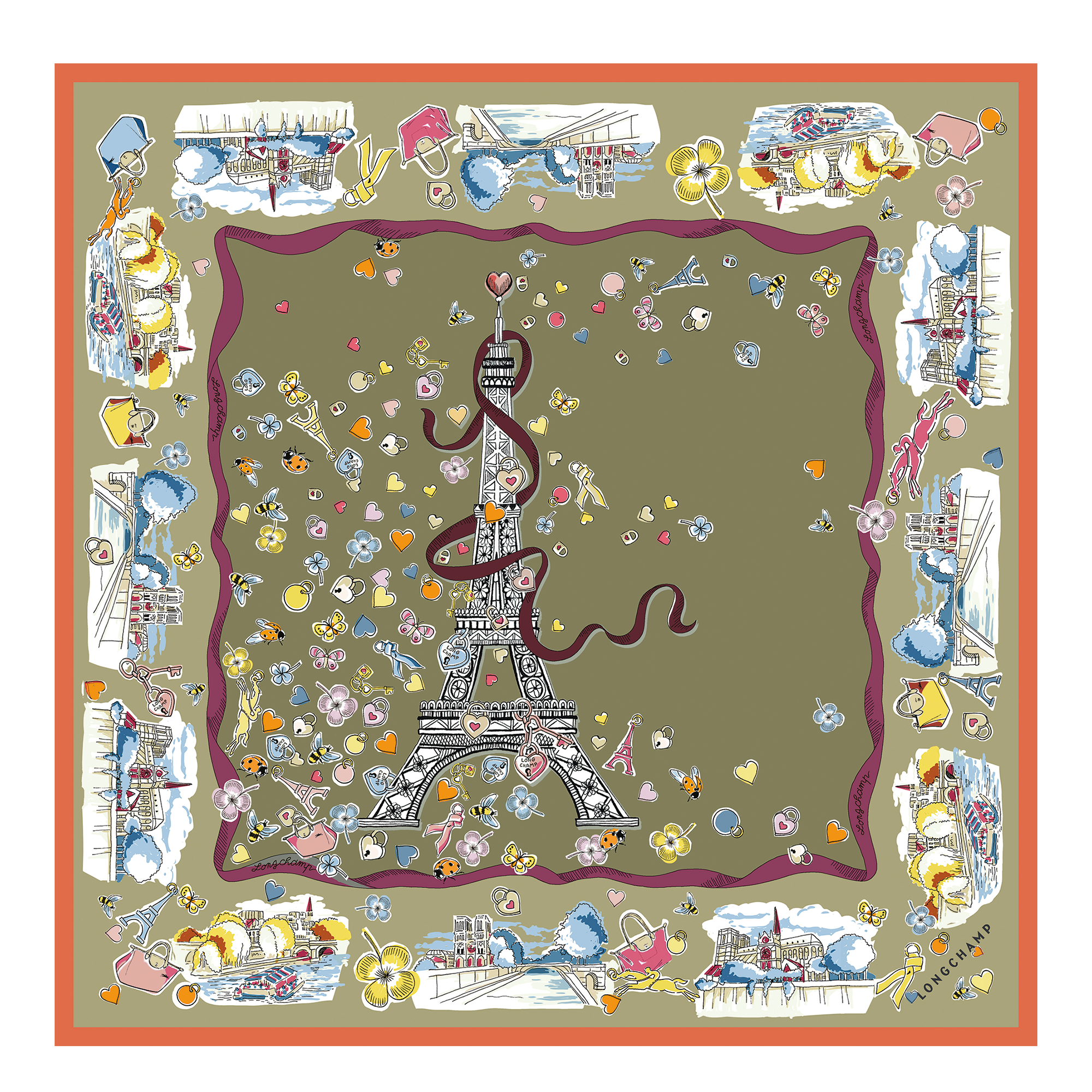 Tour Enchant&eacute;e Silk scarf 50, Artichoke