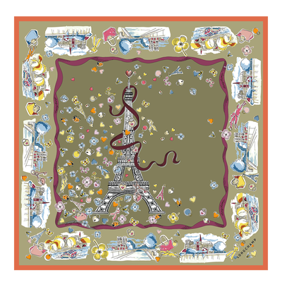 Tour Enchant&eacute;e 丝巾 50 , 洋蓟绿 - 真丝