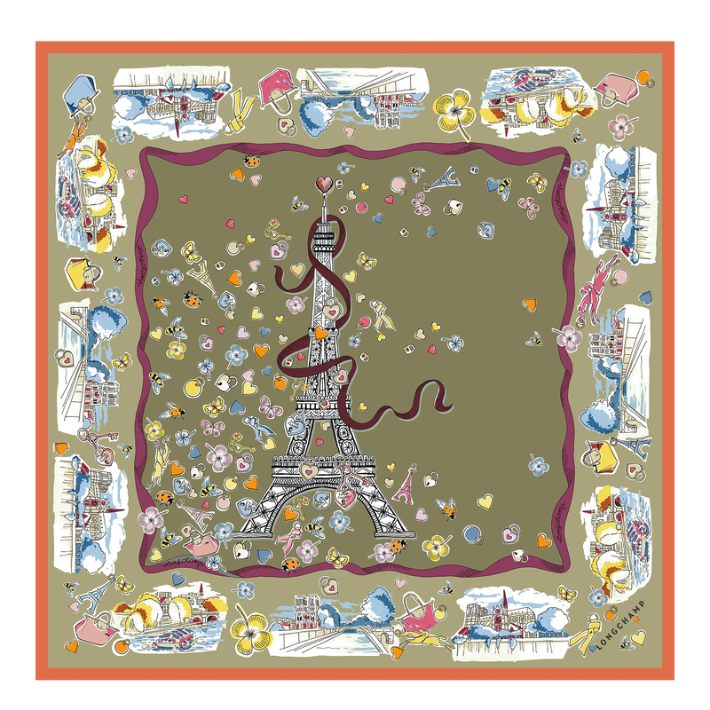 Tour Enchant&eacute;e Silk scarf 50 , Artichoke - Silk  - View 1 of  2