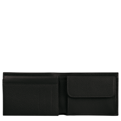 Le Foulonné Wallet , Black - Leather