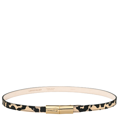 Le Roseau Ladies' belt , Black/Beige - Leather