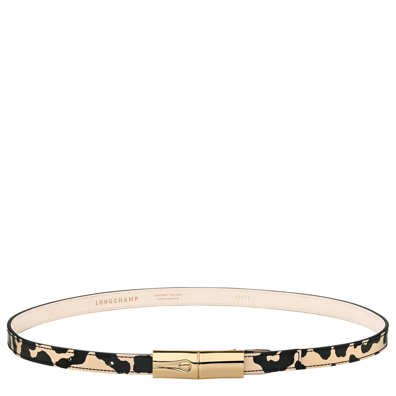 Le Roseau Ladies' belt , Black/Beige - Leather  - View 1 of  2