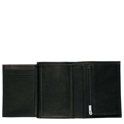 Le Foulonné Wallet , Black - Leather