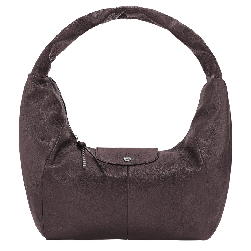 Le Pliage Xtra L Hobo 袋 , 摩卡色 - 皮革  - 查看 1 4