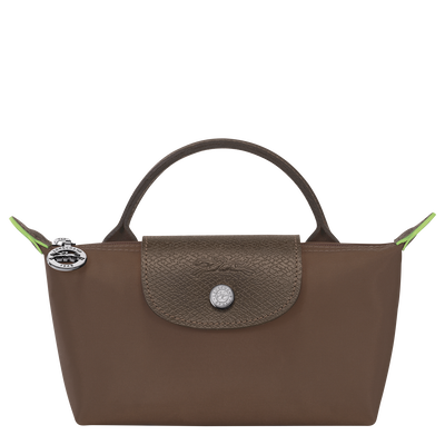 Le Pliage Green Pouch with handle , Terra - Recycled canvas