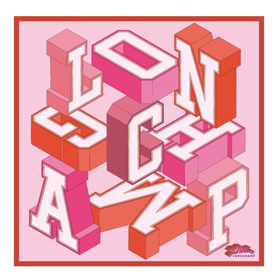 Longchamp 大学 丝巾 70 , 芭蕾粉 - 真丝