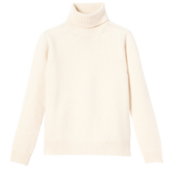 Fall/Winter 2023 Collection Turtleneck sweater , Ecru - Wool