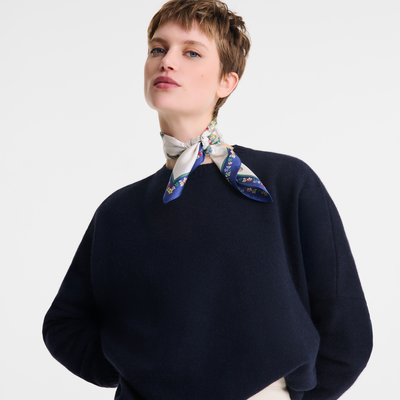 Longchamp 花园 丝巾 50 , 海军蓝色 - 其他