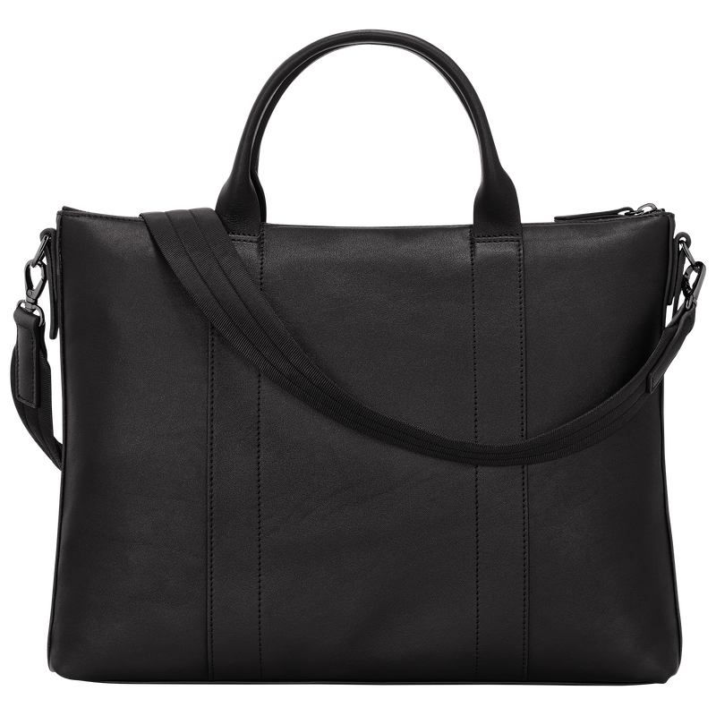 Longchamp 3D 公事包 , 黑色 - 皮革  - 查看 4 5