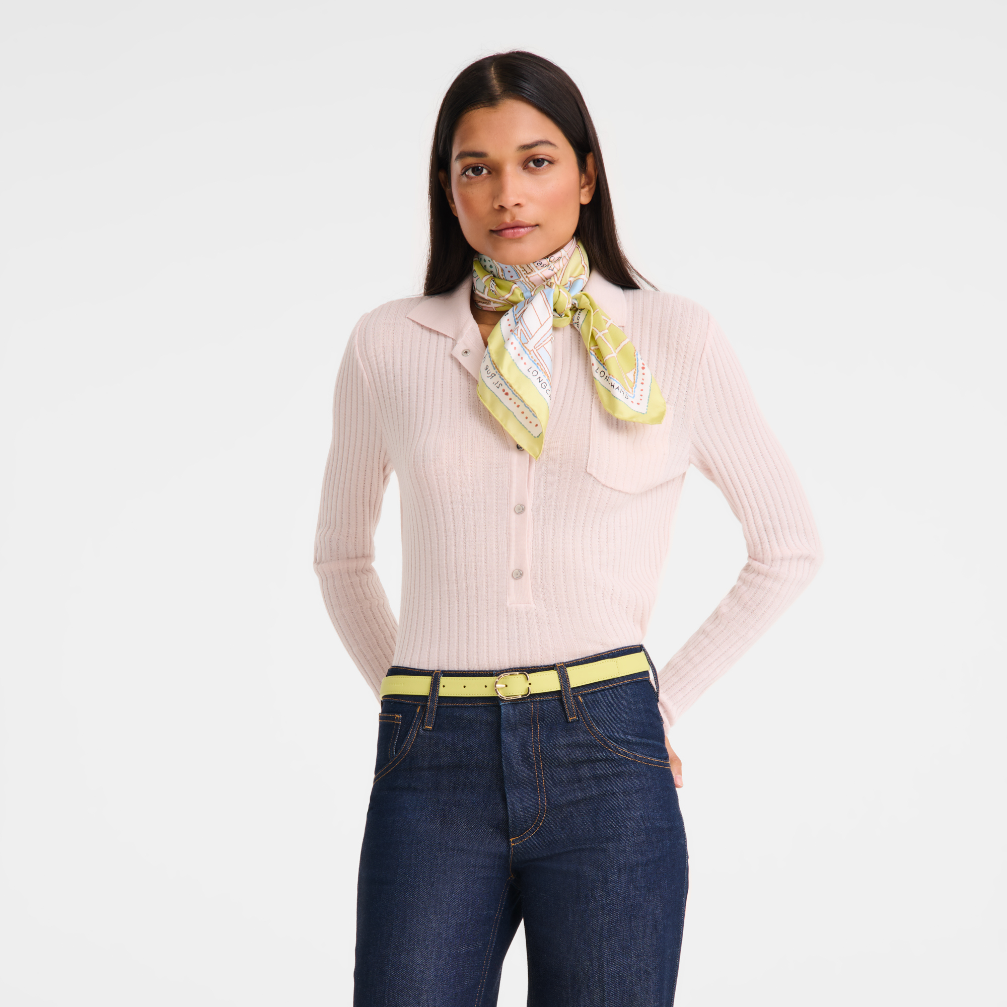 A la D&eacute;couverte de Paris Silk scarf 90, Lime