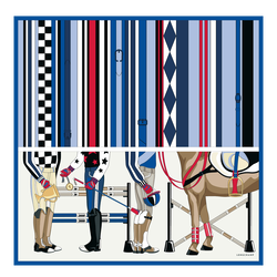 Jockey Longchamp Silk scarf 90 , Ivory - OTHER