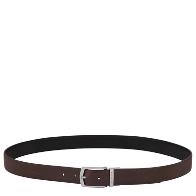 Le Foulonné Men's belt , Mocha/Black - Leather