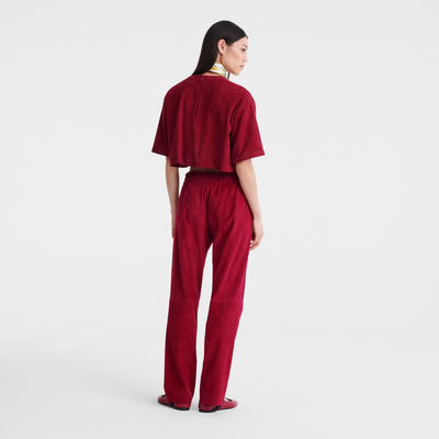 null Leather crop top, Beetroot