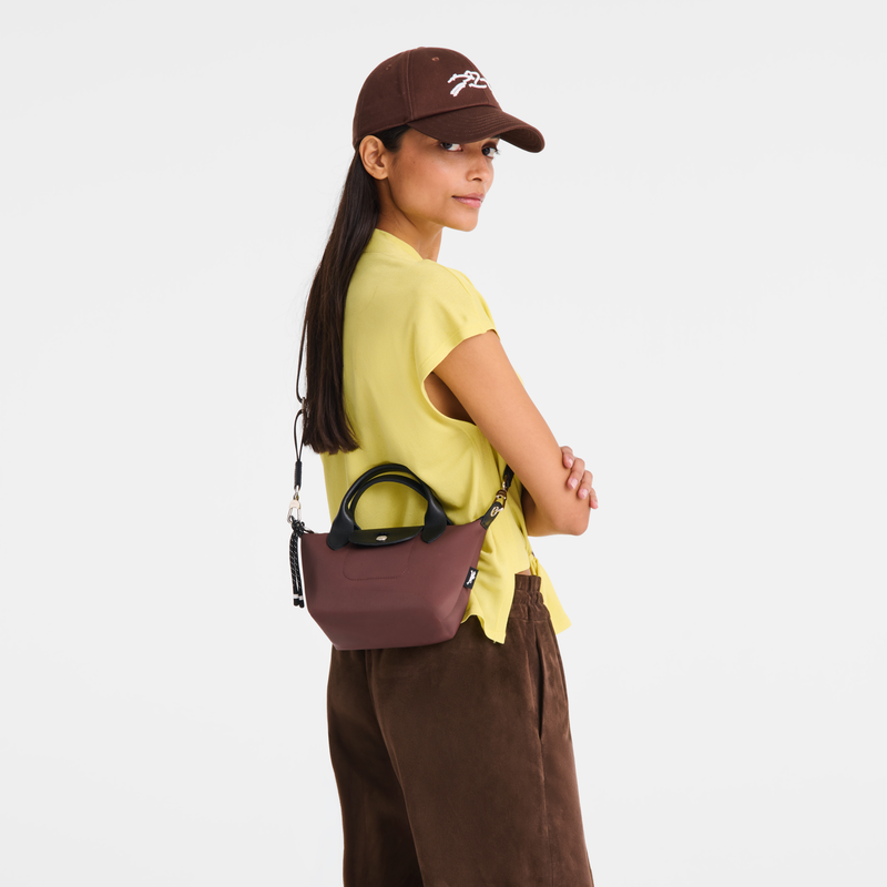 Le Pliage Energy XS Handbag , Cocoa - Recycled canvas  - View 7 of  7