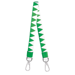 Le Foulonné Shoulder strap , Lawn/White - Leather