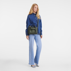 Longchamp 3D S Handbag , Khaki - Leather
