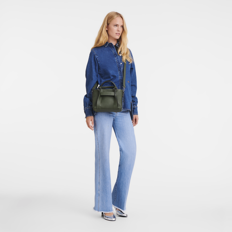Longchamp 3D S Handbag , Khaki - Leather  - View 2 of  5