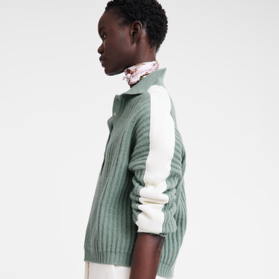 null Polo collar jumper, Celadon