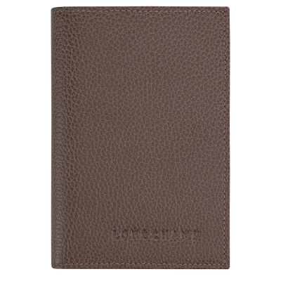 Le Foulonn&eacute; Passport cover , Taupe - Leather