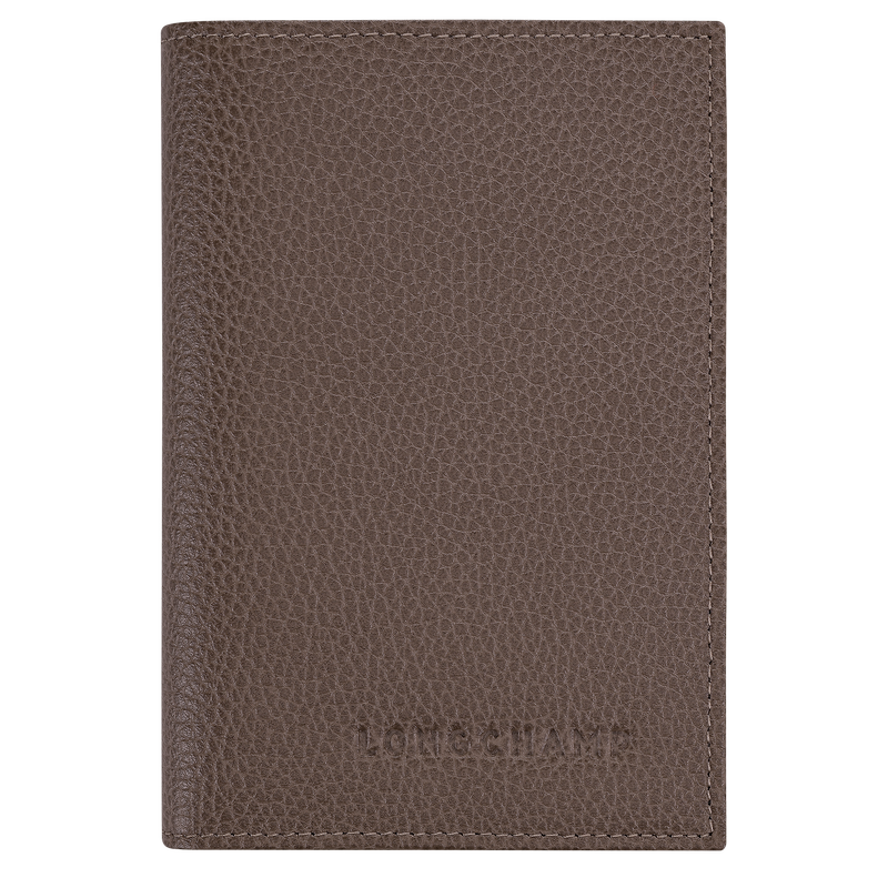 Le Foulonn&eacute; Passport cover , Taupe - Leather  - View 1 of  3