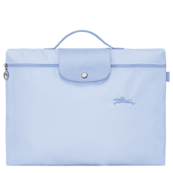 Le Pliage Green S Briefcase , Sky Blue - Recycled canvas