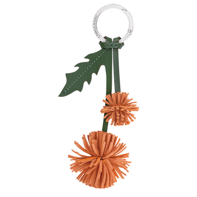 Key ring , Orange - Leather